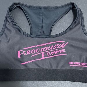 Ferociously Femme Black and Pink Sports Bra